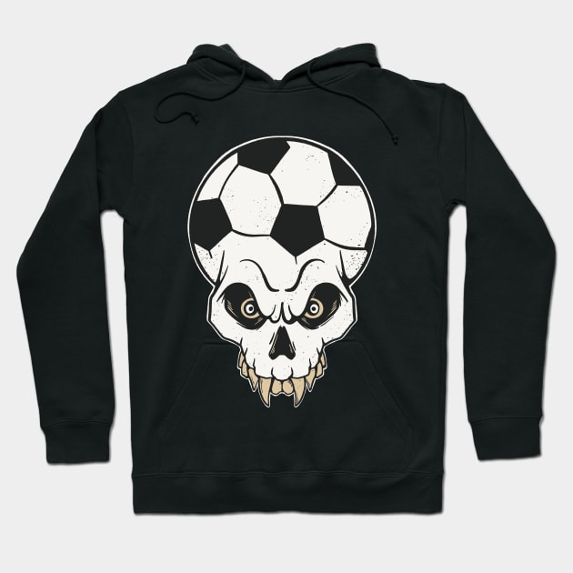 Cool Football Skull Soccer Fan Sport Hoodie by Foxxy Merch